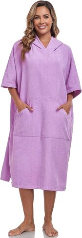 VINTAGECLOTHING SURF PONCHO ROBE مع غطاء محرك السيارة ، والرجال نساء سميكة سميكة الجافة الجافة بذلة الألياف in Kuwait