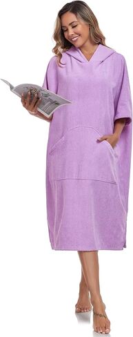 VINTAGECLOTHING SURF PONCHO ROBE مع غطاء محرك السيارة ، والرجال نساء سميكة سميكة الجافة الجافة بذلة الألياف in Kuwait