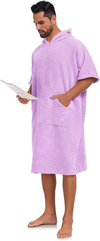 VINTAGECLOTHING SURF PONCHO ROBE مع غطاء محرك السيارة ، والرجال نساء سميكة سميكة الجافة الجافة بذلة الألياف in Kuwait