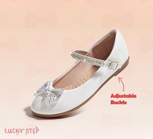 LUCKY STEP Girls Dress Flats Casual Mary Jane Ballet Shoes Bow Rhinestones Wedding Party Shoe for Little Kids in Saudi Arabia