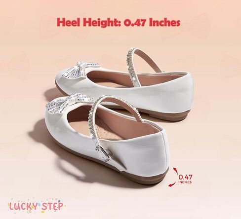 LUCKY STEP Girls Dress Flats Casual Mary Jane Ballet Shoes Bow Rhinestones Wedding Party Shoe for Little Kids in Saudi Arabia