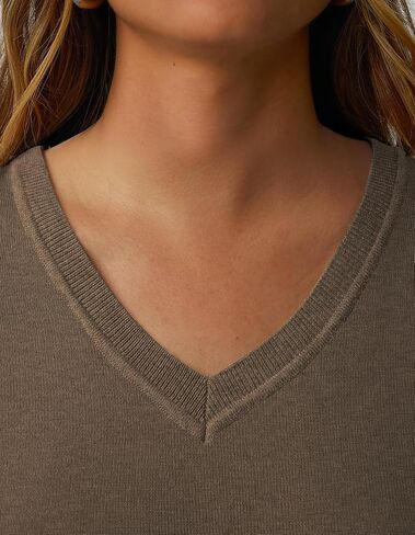 Women's V Neck Sweater Wool Blend خفيفة الوزن سحب الأكمام الطويلة قمم الأعمال التجارية غير الرسمية السقوط 2025 العصرية in Kuwait