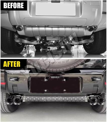 خان نظرة أنبوب الذيل نوبات الحلق لمدافع LR 110 130 90 2020 2021 2022 2023 2024 2025 مزدوج أنابيب العادم تعديل العادم الملحقات الزخرفية الفولاذ المقاوم للصدأ in Kuwait