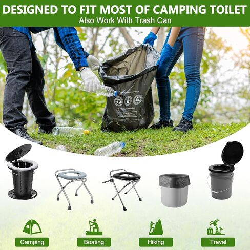 BLIKA 40 Count Camping Toilet Bags Eco Absorbent Gel Set, Toilet Replacement Bags with Toilet Powder, 8 Gallon, 30 Liter, Heavy Duty 1 Mil, Compostable Portable Toilet Bags for Camping Outdoor in Saudi Arabia