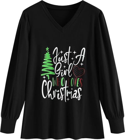 ZAFUL Women's Long Sleeve V-Neck Tunic Tops Halloween Cute Graphic Loose Casual Basic Blouse in Saudi Arabia