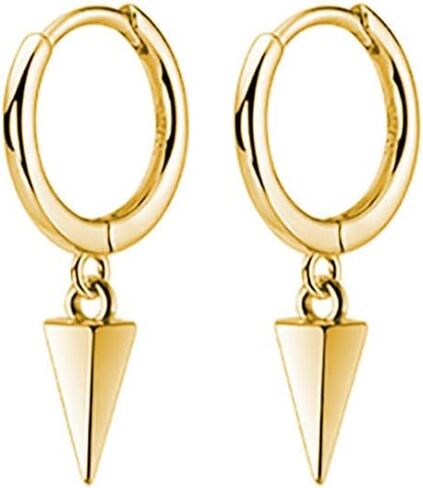 SLUYNZ 925 Sterling Silver Spike Hoop Earrings for Women Teen Girls Geometric Huggie Earrings Dangle in Saudi Arabia
