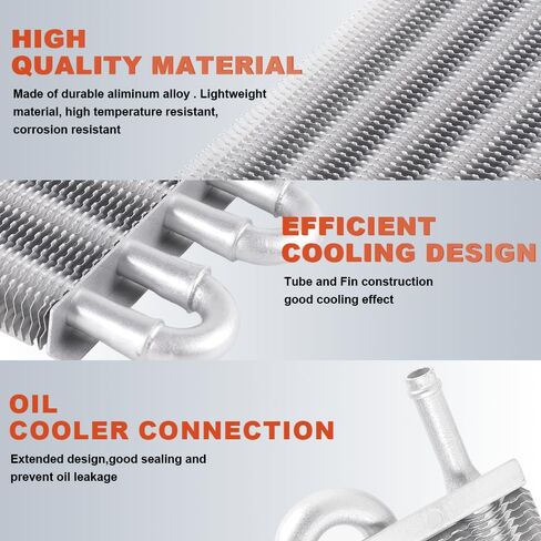 Universal 5/16" Transmission Oil Cooler Kit, Aluminium alloy 4 Pass Tube and Fin Oil Cooler Kit(Sliver) in Kuwait