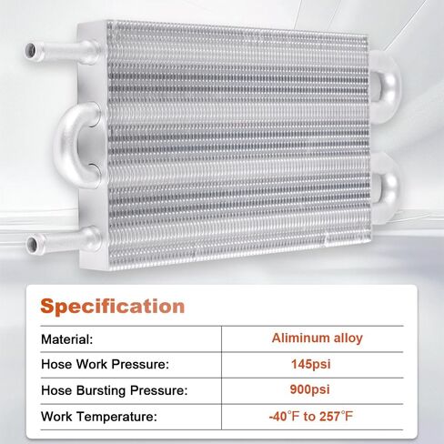 Universal 5/16" Transmission Oil Cooler Kit, Aluminium alloy 4 Pass Tube and Fin Oil Cooler Kit(Sliver) in Kuwait