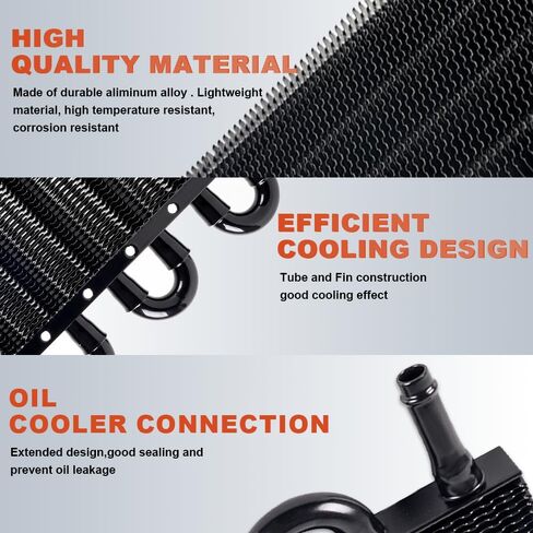 Universal 5/16" Transmission Oil Cooler Kit, Aluminium alloy 4 Pass Tube and Fin Oil Cooler Kit(Sliver) in Kuwait