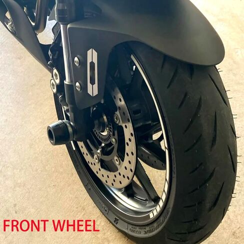 1PAIR متوافق مع YZF R7 2025 2024 2023 YZFR7 2022 2021 YZF-R7 دراجة نارية الأمامية الخلفية الإطار الشوكة الإطار المنزلق محور محور محور منصات تحطم محور (أسود) in Kuwait