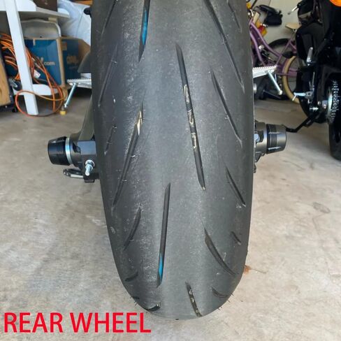 1PAIR متوافق مع YZF R7 2025 2024 2023 YZFR7 2022 2021 YZF-R7 دراجة نارية الأمامية الخلفية الإطار الشوكة الإطار المنزلق محور محور محور منصات تحطم محور (أسود) in Kuwait