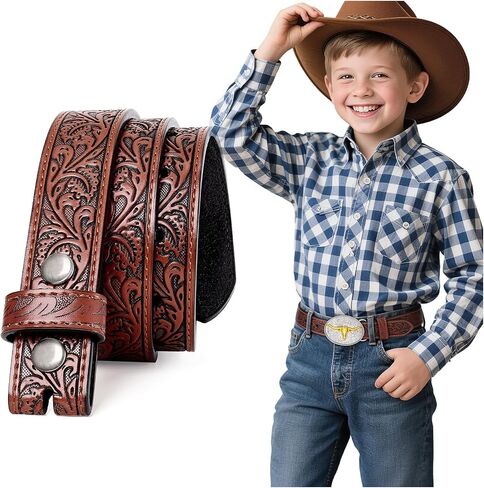 3-Pack Kids Western Belt Straps Genuine Leather for Boys & Girls in Saudi Arabia