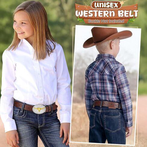 3-Pack Kids Western Belt Straps Genuine Leather for Boys & Girls in Saudi Arabia