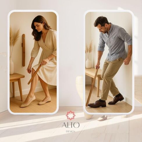 ALTO Premium Wooden Shoehorn 55cm (21.6in) | Wall Mounted | 3 Colors | BeechWood in Kuwait