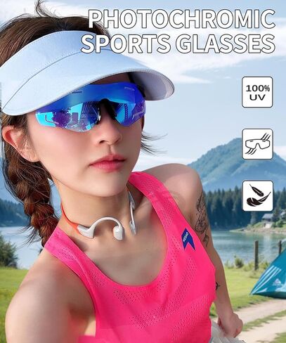Photochromic Cycling Glasses UV Protection Sports Sunglasses Mountain Bike Sunglasses for Driving Cycling Men Women in Saudi Arabia