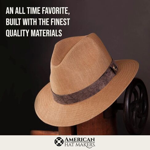 American Hat Makers Boxcar Straw Hats for Women & Men – Classic Panama Fedora Hat in Saudi Arabia