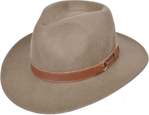 Outback 100% Wool Felt Hat for Women/Men Crushable Waterproof with Faux Leather | Wide Brim Fedora Cowboy Hat in Kuwait