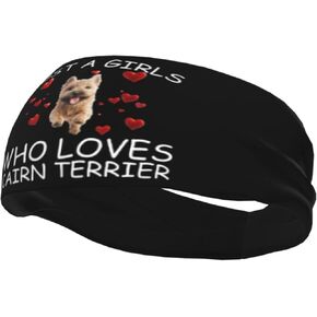 Just A Girls Who Loves Cairn Terrier Adjustable Sports Headband Moisture Wicking Sweatband for Running Workout in Saudi Arabia