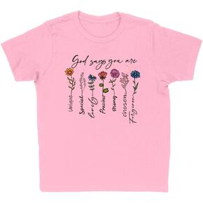 Flowers God Says You are Kids T-Shirt Youth in Saudi Arabia