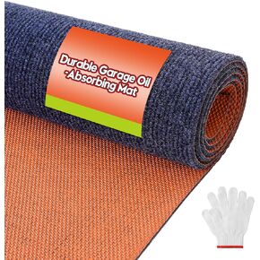 Garage Floor Mat 32"x64" - Absorbent Oil Spill Mat, Non-Slip Washable Rug for Garage, Car, Workbench, Oil Change, Liquid Spills, Heavy Duty Durable Polyester in Saudi Arabia