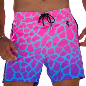 Tucann Men's Trunks 5" Compression Liner Quick Dry Zipper Pocket Chlorine Resistan 4 Way Stretch Faded Swim Shorts for Men in Kuwait