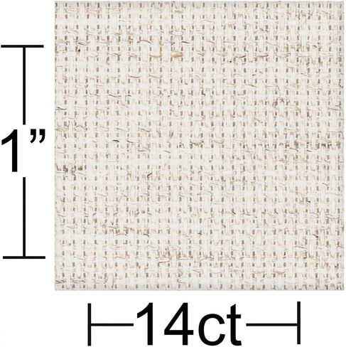 Essentials By Leisure Arts Aida Cloth, 14 Count, 30" x 36", Light Oatmeal Cross Stitch Fabric for Embroidery, Cross Stitch, Machine Embroidery and Needlepoint in Kuwait