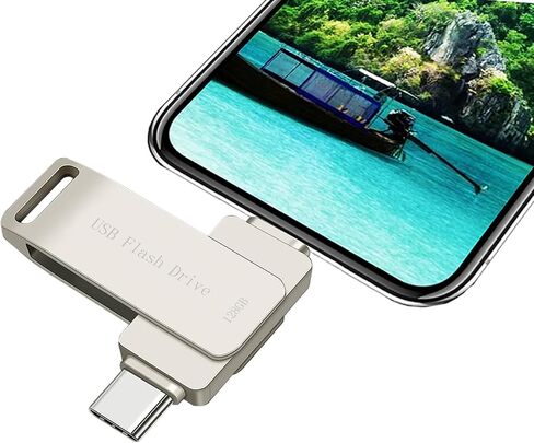 USB C Flash Drive 128GB for i Phone Thumb Drive Photo Stick Dual Drive High Speed Memory Stick External Storage Compatible Phone 15 Pad Android USB C and Computer Black128G in Saudi Arabia