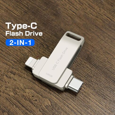 USB C Flash Drive 128GB for i Phone Thumb Drive Photo Stick Dual Drive High Speed Memory Stick External Storage Compatible Phone 15 Pad Android USB C and Computer Black128G in Saudi Arabia