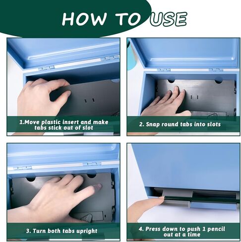 2 Pcs Stainless Steel Pencil Dispenser Pen Holder Back to School Dull Pencil Bucket with 4 sheet Stickers Metal Bucket with Handle for Bulk Pencils Storage Teachers Classroom Supplies (Silver) in Kuwait