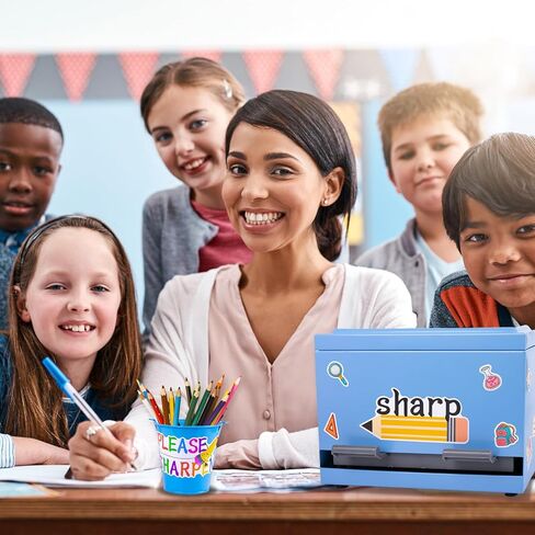 2 Pcs Stainless Steel Pencil Dispenser Pen Holder Back to School Dull Pencil Bucket with 4 sheet Stickers Metal Bucket with Handle for Bulk Pencils Storage Teachers Classroom Supplies (Silver) in Kuwait