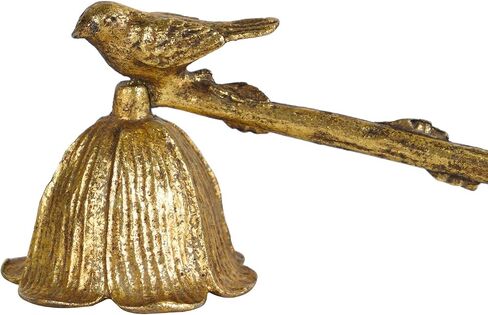 NIKKY HOME Gold Floral Candle Snuffer with Bird, Vintage Elegant Candle Extinguisher with Long Handle, Decorative Metal Wick Flame Snuffer Candle Accessory in Saudi Arabia