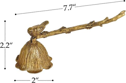 NIKKY HOME Gold Floral Candle Snuffer with Bird, Vintage Elegant Candle Extinguisher with Long Handle, Decorative Metal Wick Flame Snuffer Candle Accessory in Saudi Arabia