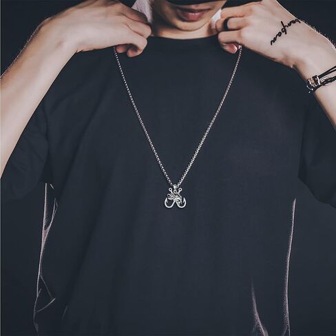 PROESS Fish Hook Necklace for Men 925 Sterling Silver Antler Duck Pendant Necklace Antler Fish Hook Hunting Jewelry Gifts for Father Son in Saudi Arabia