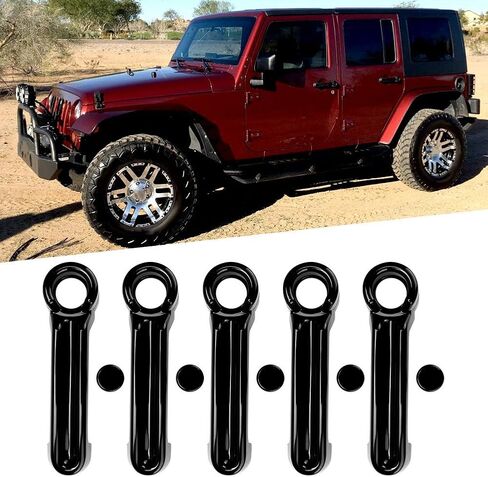 JK Door Handle Gloves Door Handle Accessories 07 17 4 Edition Black Metallic Paint Rustproof Bottom Shell Groove Guard Fade Aging (Black) in Kuwait