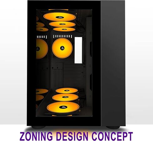 ATX PC CASE,Mid Tower Computer Case with Full View Dual Tempered Glass, Gaming PC Case（Fans are not Included） (590-white) in Saudi Arabia
