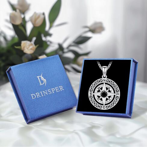Compass Necklace for Women Men 925 Sterling Sliver Compass Pendant Jewelry Graduation Gifts Suit for Girls Travel Necklace in Kuwait