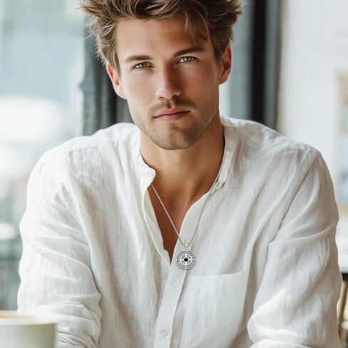 Compass Necklace for Women Men 925 Sterling Sliver Compass Pendant Jewelry Graduation Gifts Suit for Girls Travel Necklace in Kuwait