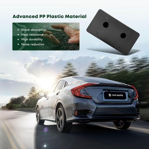 YHTAUTO Front License Plate Frame Compatible with Chevrolet Blazer 2019-2022 RS, Plastic Black Bumper License Plate Bracket, No Drill Licence Plate Holder w/o Screws in Kuwait