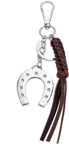 Horseshoe Keychain Western Cowgirl Lucky Keyring with handmade knot tassel for Keys Bags Accessory in Saudi Arabia