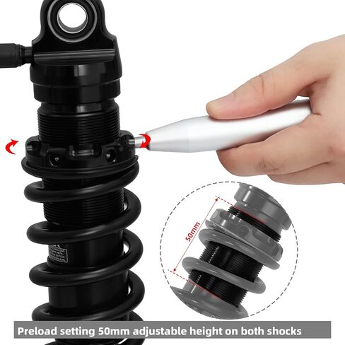 TCMT Remote Reservoir Rear Suspension Shocks Fit For Harley Touring Road Glide Road King Street Glide 2014-2024 in Saudi Arabia