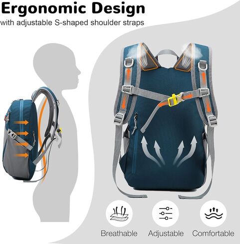 حقيبة نهارية خفيفة الوزن سعة 12 لترًا للمشي لمسافات طويلة، حقيبة صغيرة للمشي لمسافات طويلة، حقيبة نهارية مقاومة للماء، حقيبة ظهر صغيرة للمشي لمسافات طويلة، حقيبة نهارية خارجية للرجال والنساء in Kuwait