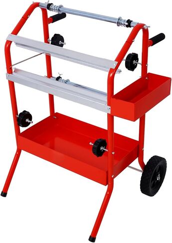 Mobile 18" Multi-Roll Masking Paper Machine with Storage Trays, Versatile for Various Paper Sizes, Efficient Design, Red in Saudi Arabia
