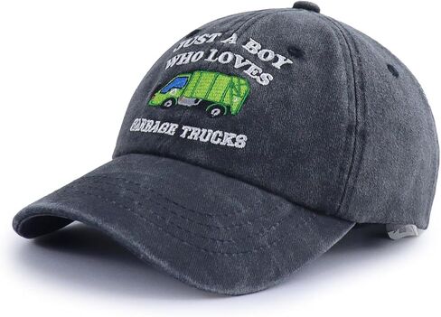 Garbage Trucks Hats for Boy, Adjustable Embroidered Cotton Toddler Baseball Cap in Kuwait