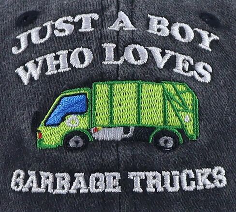 Garbage Trucks Hats for Boy, Adjustable Embroidered Cotton Toddler Baseball Cap in Kuwait