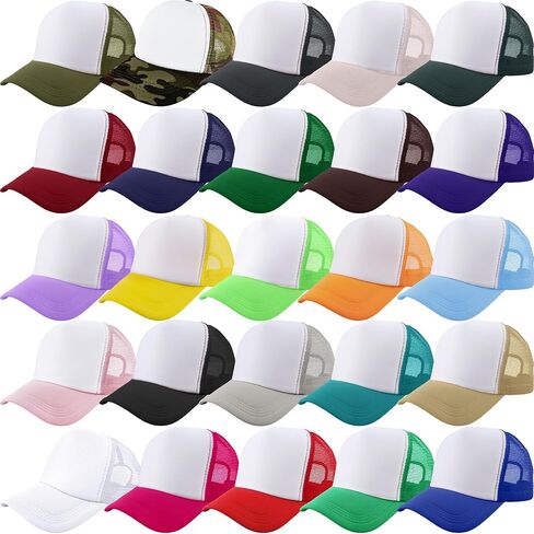 25 PCS Kids Sublimation Trucker Caps قابلة للتعديل DIY HAT HAT Multicolor Trucker Hat لأنشطة المجموعة الصيفية in Saudi Arabia