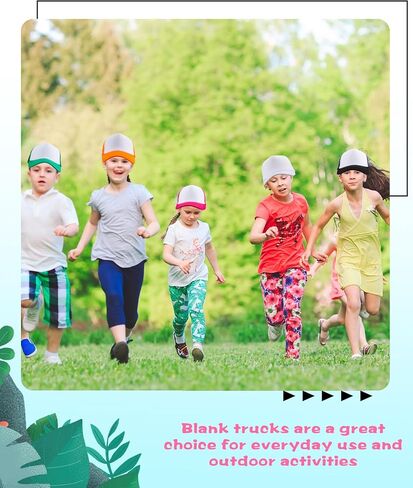 25 PCS Kids Sublimation Trucker Caps قابلة للتعديل DIY HAT HAT Multicolor Trucker Hat لأنشطة المجموعة الصيفية in Saudi Arabia