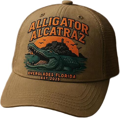 Alligator Alcatraz Law Enforcement Humor Hat, Alcatraz Alligator Cap, Alligators Gift for Men in Saudi Arabia