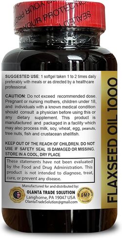 Organic Plant-Based Flaxseed Oil – 100 Softgels – Cold-Pressed Omegas – Vegan Friendly – Non-GMO – Gluten-Free – USA Supplement in Saudi Arabia