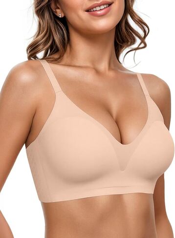 Vertvie Wireless Bras for Women Full Coverage Push Up Bra Support Seamless No Underwire Molded Cup Padded Sports Bralettes in Saudi Arabia