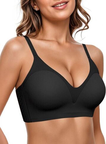 Vertvie Wireless Bras for Women Full Coverage Push Up Bra Support Seamless No Underwire Molded Cup Padded Sports Bralettes in Saudi Arabia